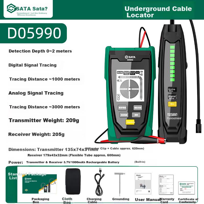 SATA Cable Wire Tracker Breakpoint Short Circuit Detector Multifunctional High Power Lithium Battery Charging Line Tester D05990