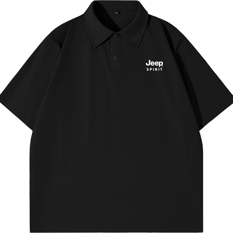 JEEP SPIRIT Men's Short Sleeve T-Shirt Summer Middle-aged Polo Shirt Loose Fit Father's Day Gift Dad Wear