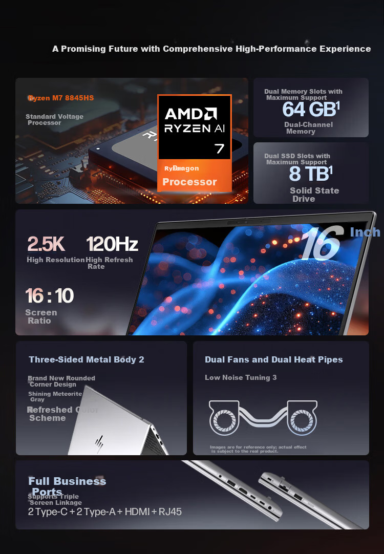 HP Zhan 99 High-Performance Laptop AI Ryzen Edition 16-inch R7-8845HS 32GB 1TB 2.5K Display 2