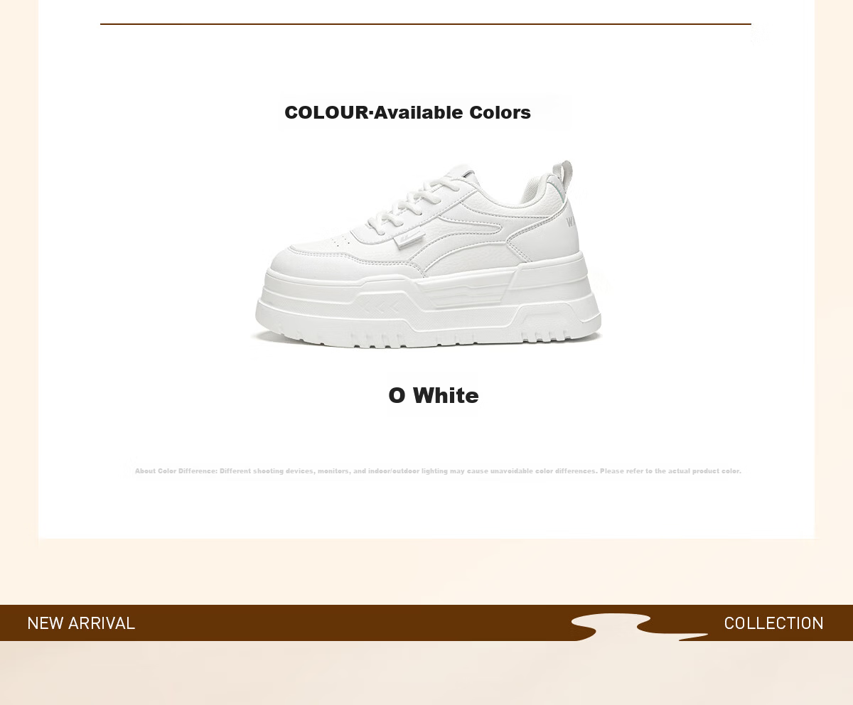 Warrior Women's White Lightweight Comfortable Soft Sole Sneakers Casual Student Sport Platform Shoes Size 35 5