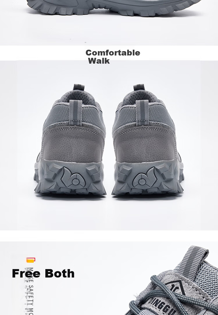 Dinggu Men's Labor Protection Shoes Gray Four-Season Anti-Smash Anti-Puncture Rubber Sole Comfortable JD1176hui37 10