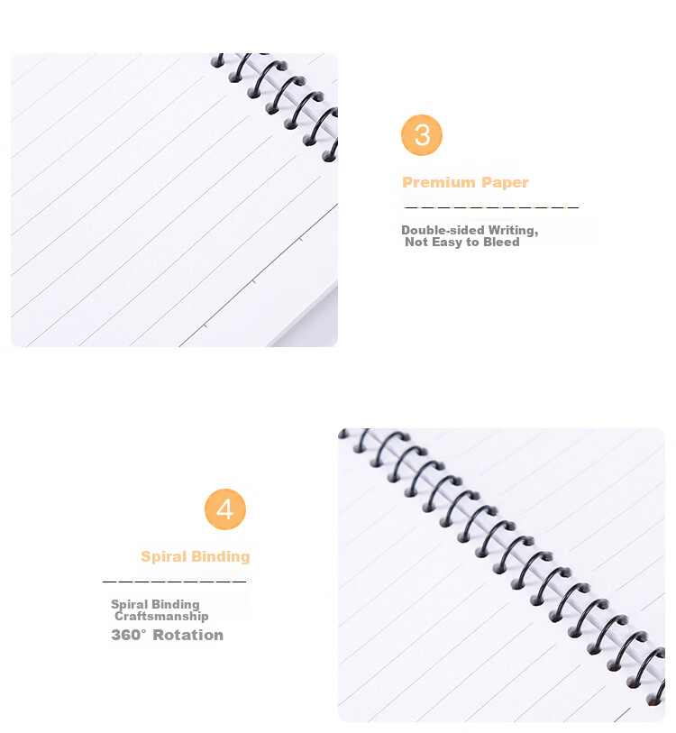 COMIX A5 80-Sheet Spiral Softcover Notebook Diary Journal Student Homework Planner Office Supplies 6-Pack C4515 3