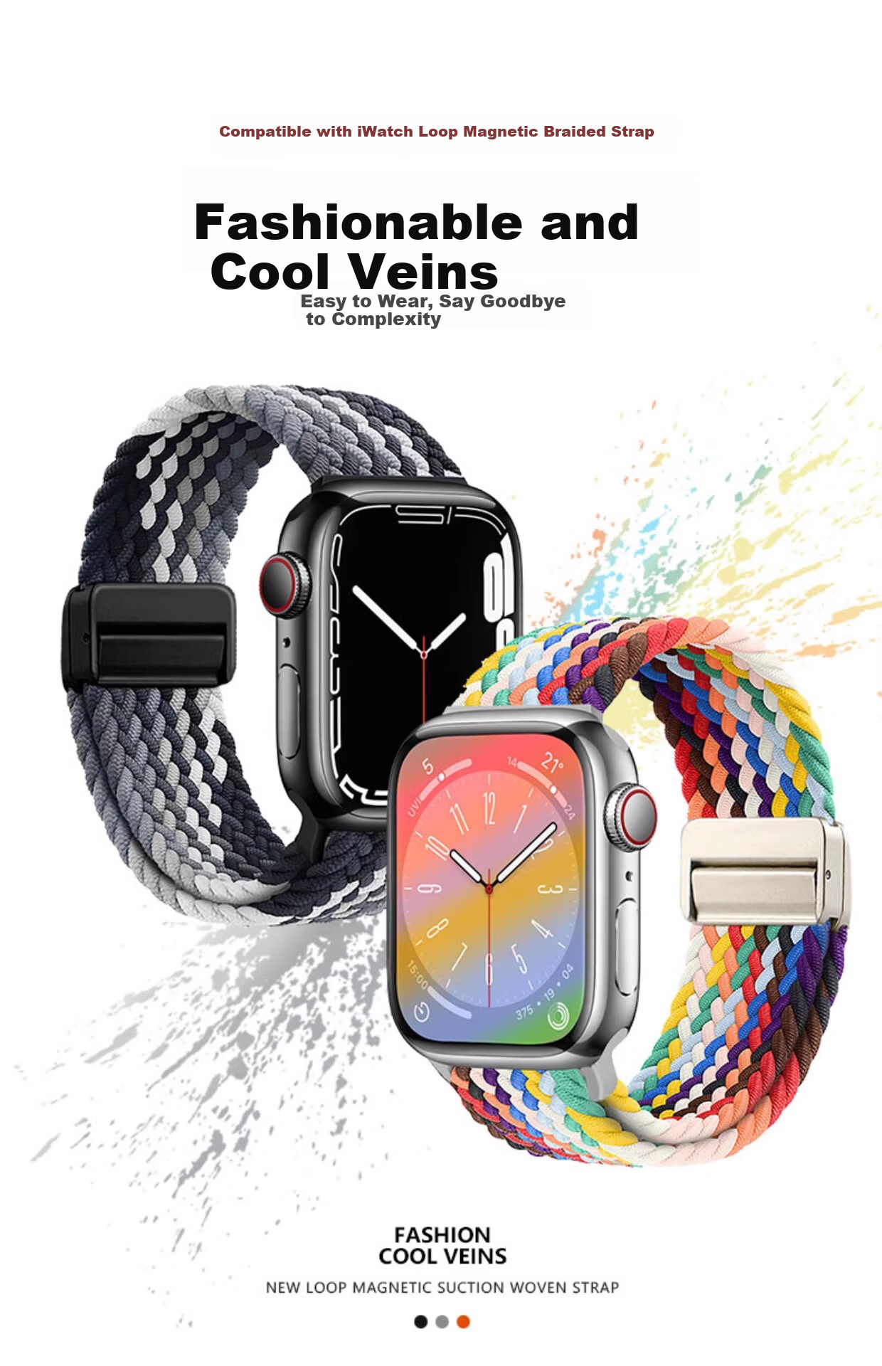 Belt Brother Nylon Strap for Apple Watch S10 Woven Band iWatch S9/8/7/11/6/SE2/1/3 Nylon Loop Sports Strap for Women Plum Color 1