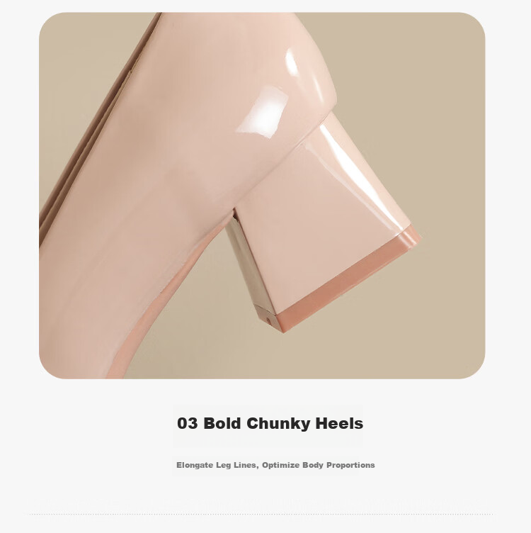 ZHR Women's Shoes 2026 New Thick High Heel Single Shoes French Style Butterfly Shallow Leather Comfortable Shoes Nude Pink Size 39 10