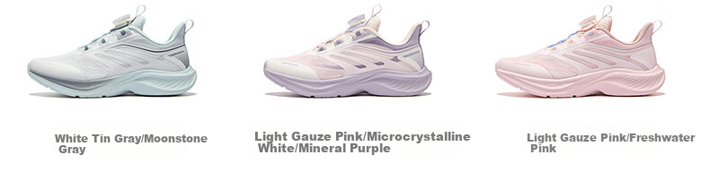 ERKE Kids Mesh Sports Shoes Boys and Girls Children's Knob Buckle Running Shoes White Tin Gray/Moonstone Gray Size 33 30