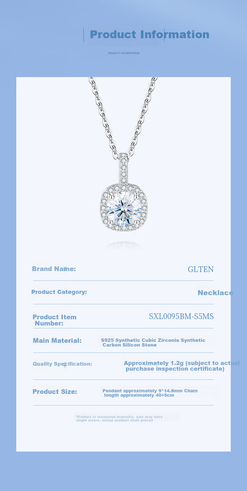 GLTEN One-Kilogram Small Sugar Cube Silver Necklace for Women, 2026 New High-End Style Birthday Gift for Girlfriend Or Wife 8