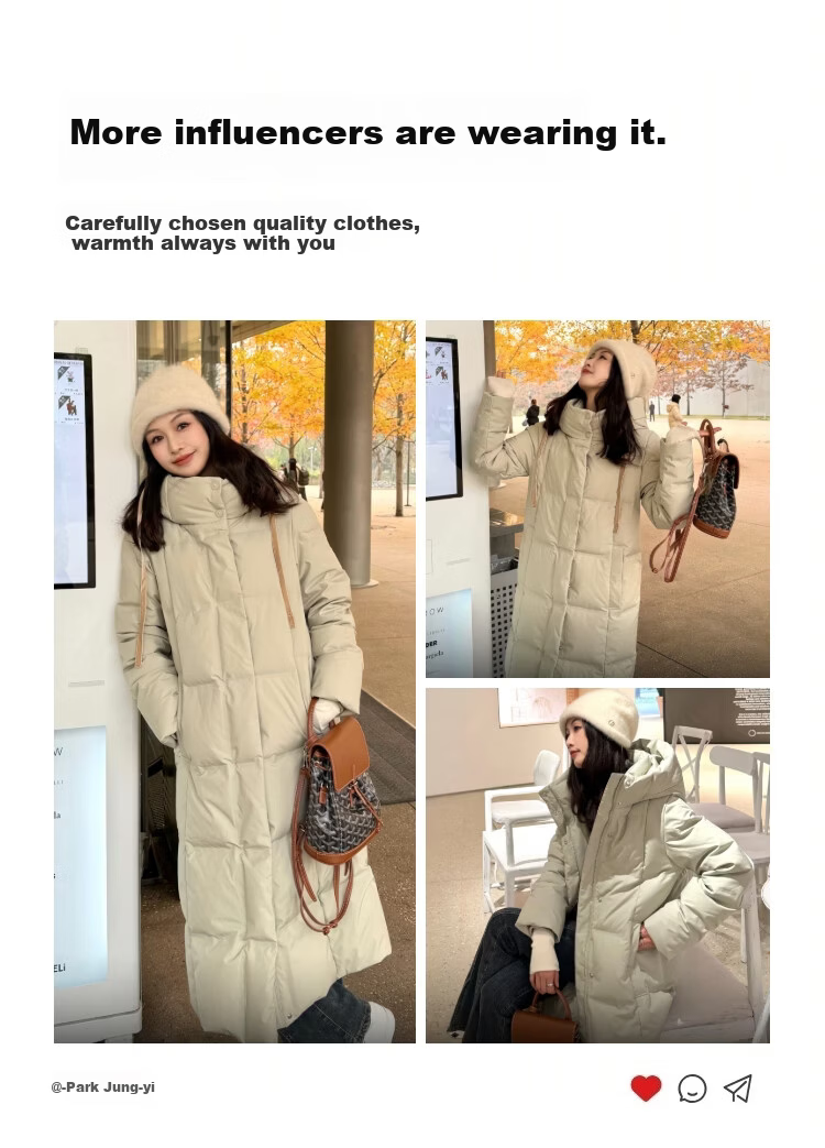 BOSIDENG Women's Winter Goose Down Long Hooded Business Warm Coat Hot Sale 28