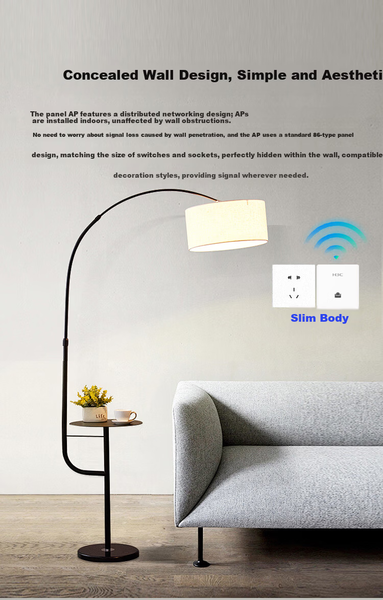H3C Whole-Home WiFi Kit 4 Gigabit Panel APs + 1 Gigabit Ceiling AP + 9-Port PoE Router 3000M Gigabit Wireless Network Coverage Large Apartment with Installation 2