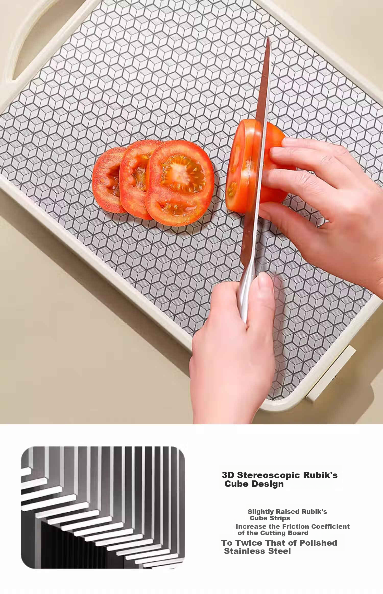 Deming Stainless Steel Antibacterial Mold-Resistant Double-Sided Kitchen Cutting Board for Home Use Fruit and Vegetable Chopping Board 12