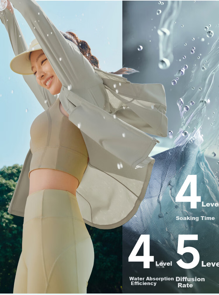 Beneunder Cooling Slim Fit Sports Sun Protection Jacket for Women AL90024 Outdoor UV Protection Breathable Quick-Dry Cold Tea Gray S 7