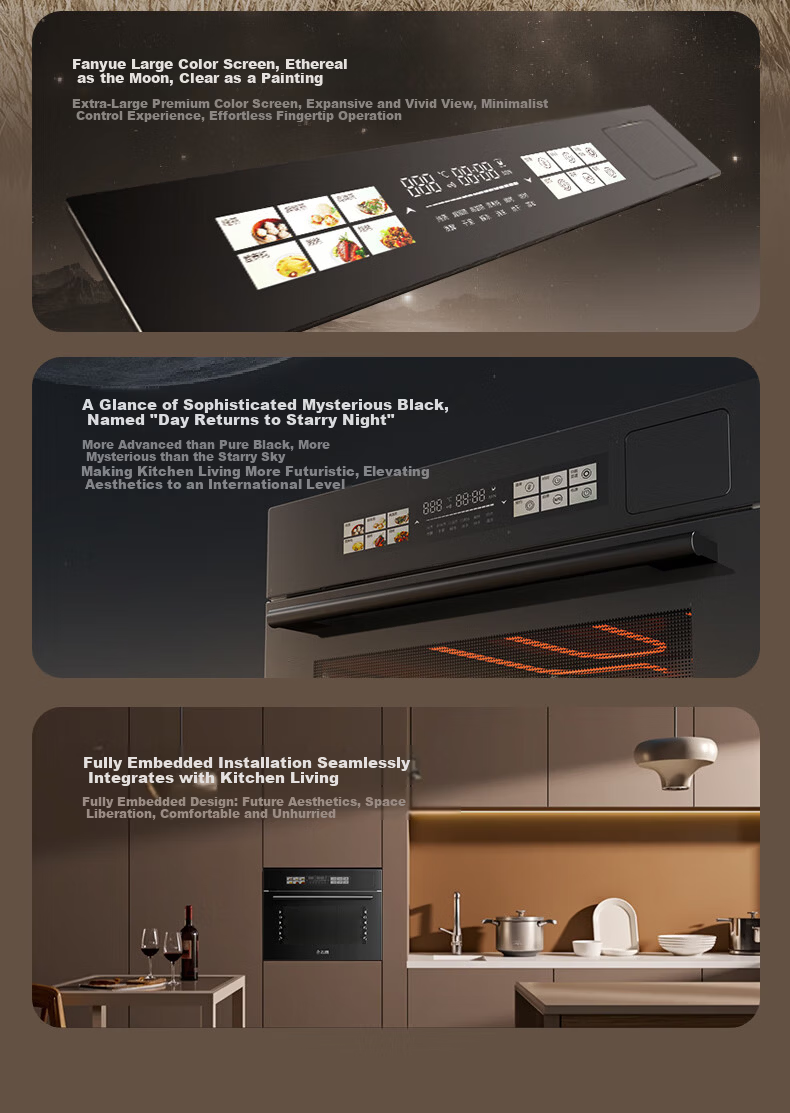 CHIGO 60L Built-in Steam Oven and Roaster Combo with 15% Government Subsidy, Self-Cleaning, Multi-Function 3-in-1 Steaming, Baking, and Roasting Machine 14CP-F 4