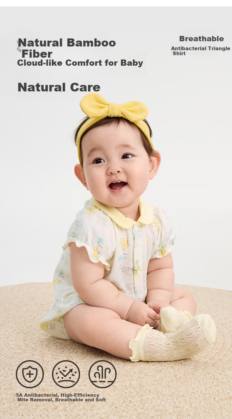 Balabala【balaOne】Kids Baby Triangle Romper 2026 Summer Cute Playful 2