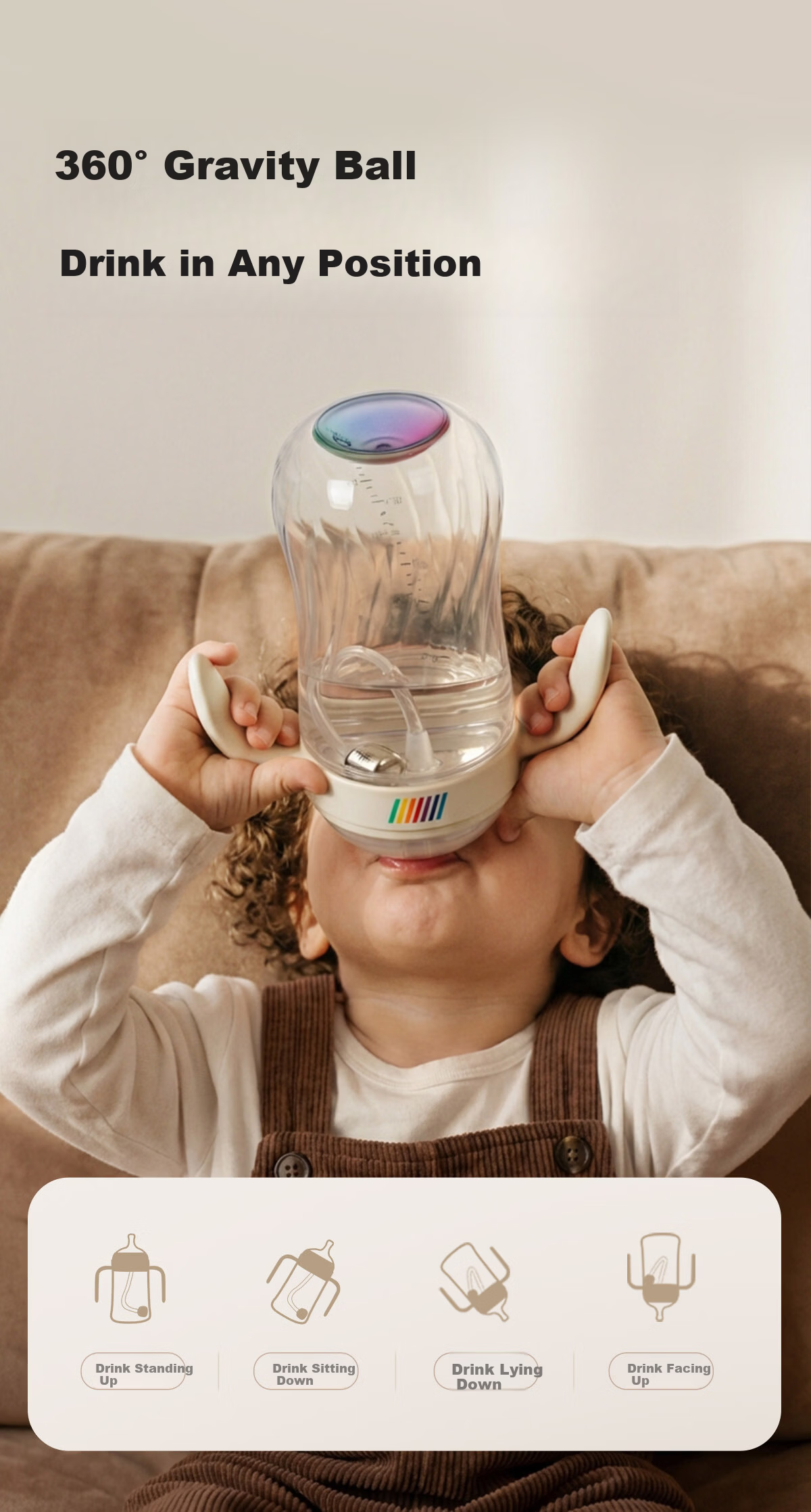 Bebebus Diamond Baby Duckbill Cup 6+ Months Training Drinking Cup Anti-Choke Gravity Ball Straw Water Bottle 280ml 13