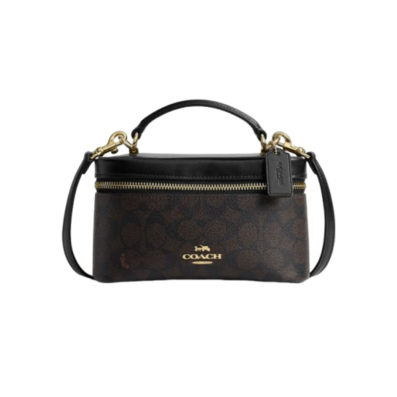 COACH Women's RAINER Tote Shoulder Crossbody Box Bag CEO23 Walnut Brown/Black - Brand Direct Supply