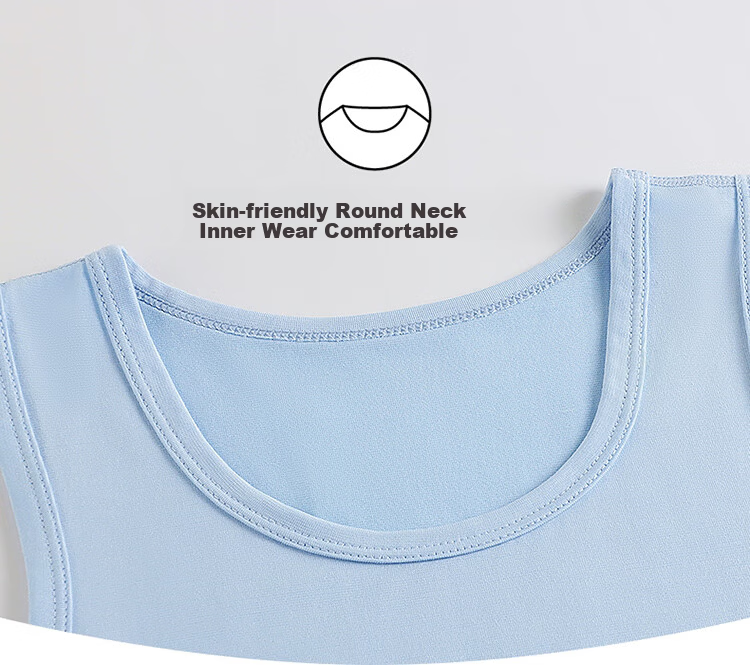 THREEGUN Kids Cooling Modal 3A Antibacterial Boys Girls Crew Neck Vest Aqua Green 150 6