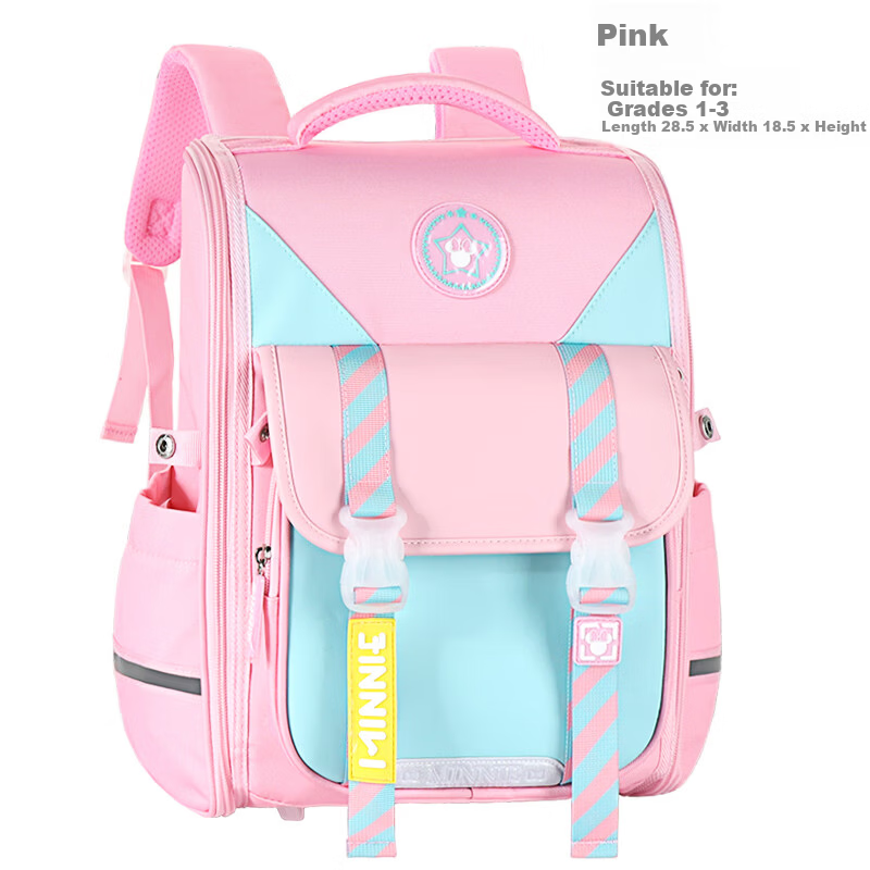 Disney Kids Backpack for Elementary School Boys and Girls Grades 1-3 Lightweight Large Capacity Pink