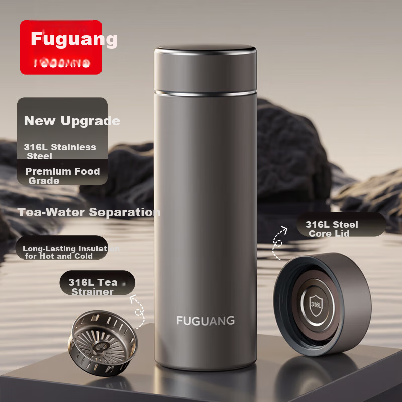 Fuguang 316L Stainless Steel Insulated Water Bottle Business Office Tea Cup Unisex Thermal Flask Straight Body Cup