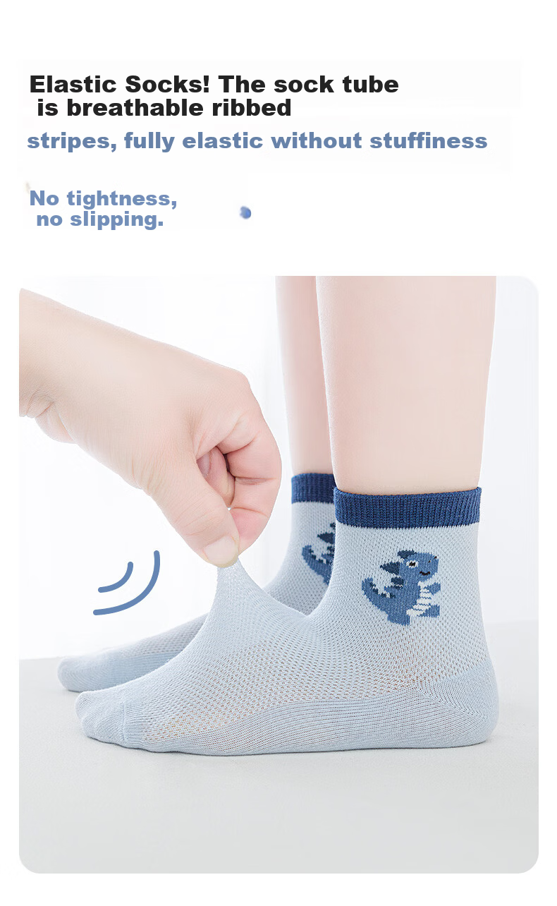 Six Finger Mouse Boys Children's Socks Baby Spring Summer Thin Breathable Mid-Calf Cotton Sports Socks for Kids 5
