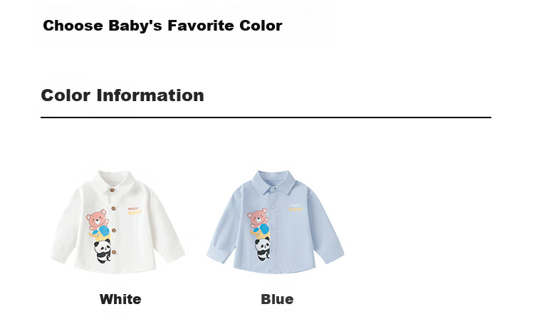 Yishuang'er Children's Shirt Spring and Autumn Boys' Polo Collar 100% Cotton Long Sleeve Baby Shirt White 110 7