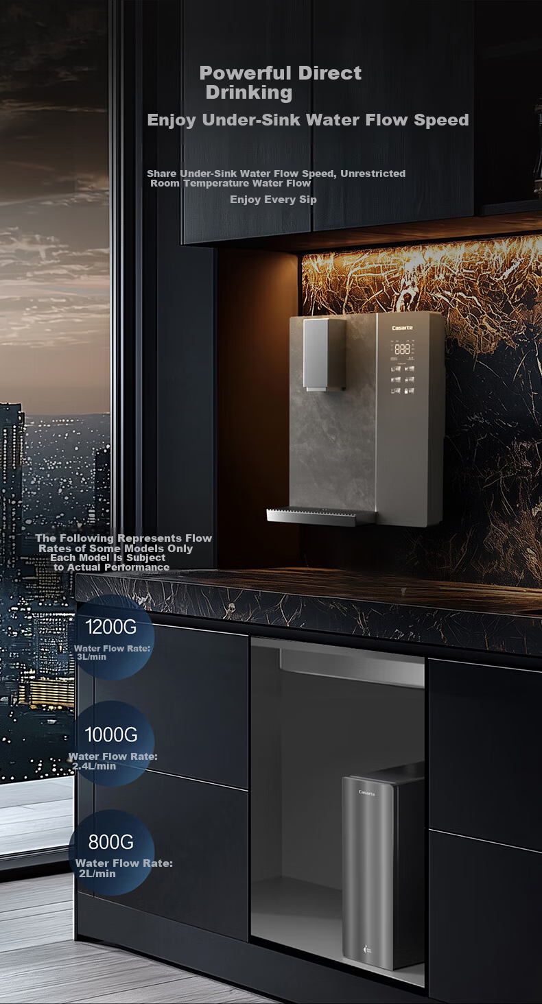 Casarte Wall-Mounted Pipeline Machine Stainless Steel Core Household Sideboard Water Dispenser Main Pipeline Stainless Steel 0 Silicone Odorless Under-Sink RO Machine High Flow Instant Heating Water P 7