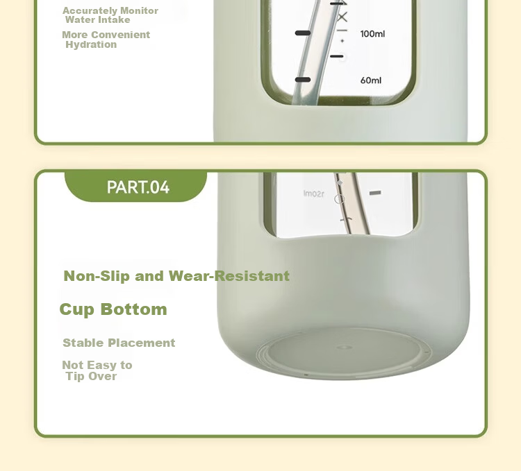 Fanjie Glass Water Cup Women's Straw Cup Portable High-Value Office High-Temperature Resistant Tea Brewing Cup 20