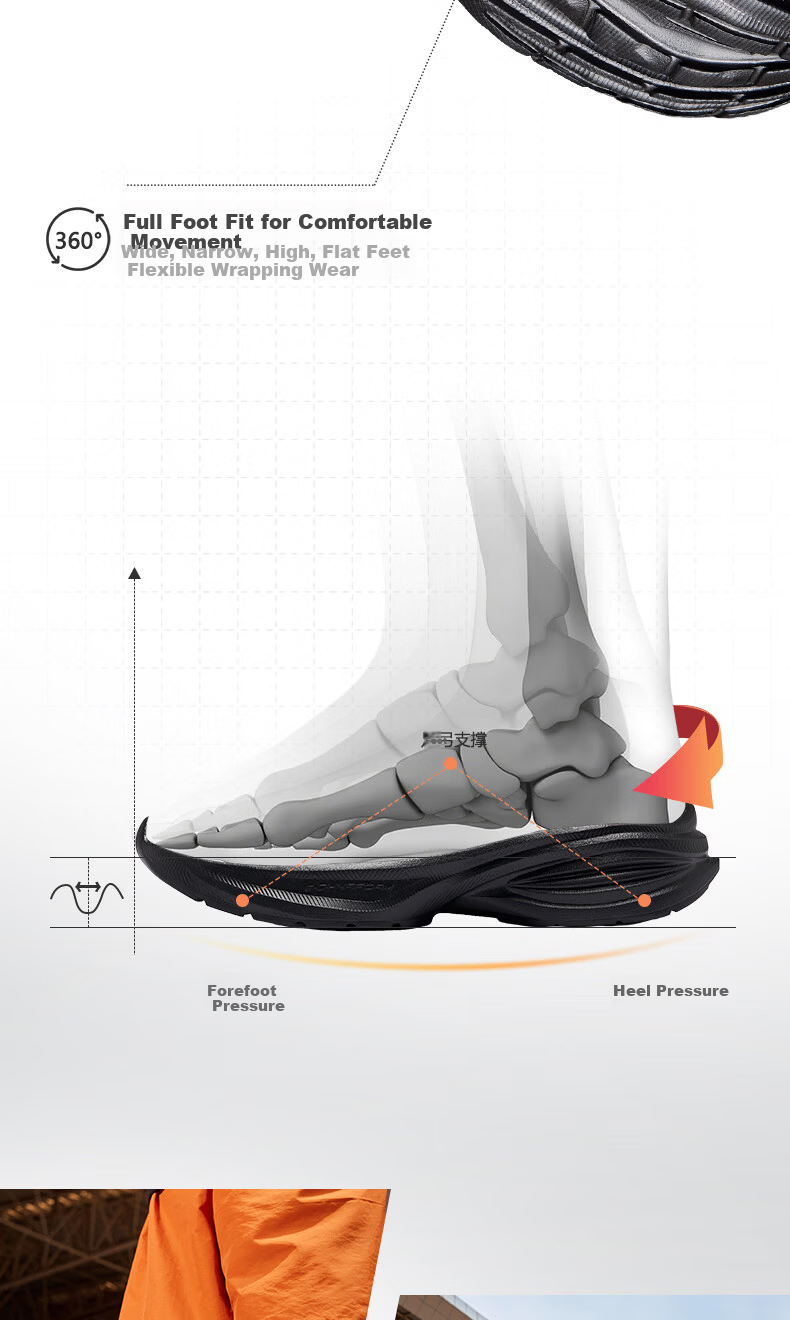 ERKE Kids Unisex Shock-Absorbing Sports Shoes Children's Breathable Mesh Running Shoes Black/Crystal White/Manta Pink Size 38 4