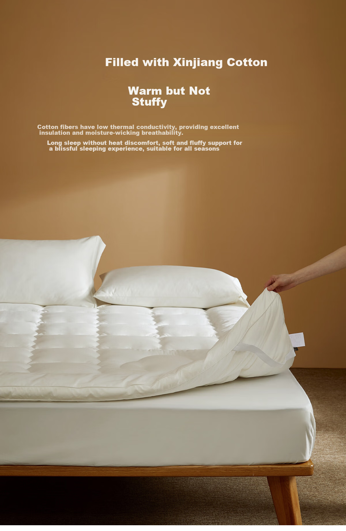 MIDO HOUSE Mingdu Pure Cotton Mattress Protector Tatami Mattress Pad for Student Dormitory, Thickened Version, 150*200cm 7