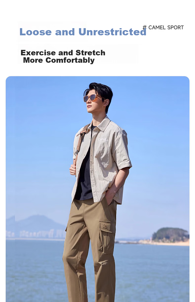 CAMEL Quick-Dry Workwear Women's Outdoor Hiking Travel Casual Woven Pants J25BAYL6079 Camellia Pink L 7