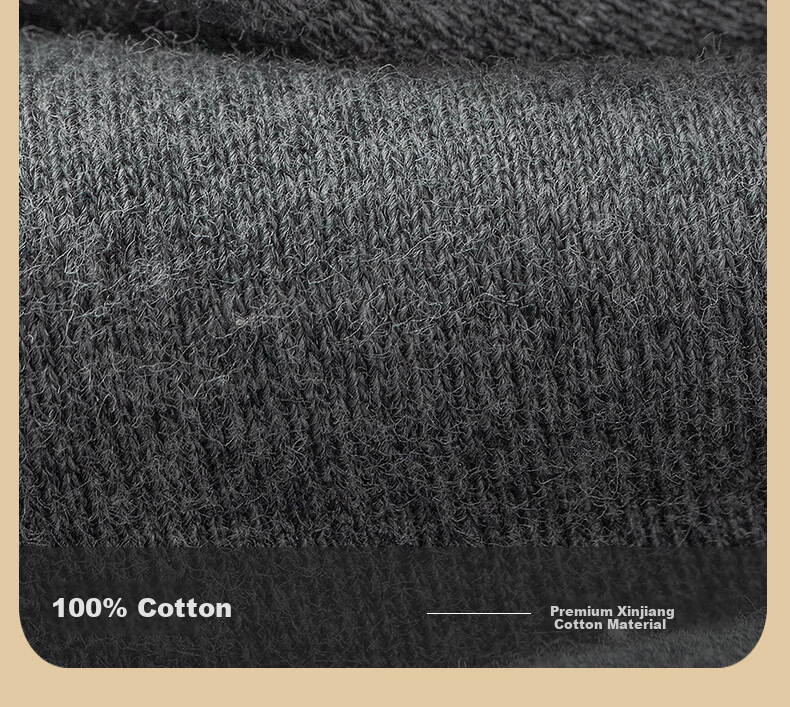 Seven Wolves 100% Cotton High Neck Autumn Winter Men's Thermal Shirt Windproof Neck Protection Pure Cotton Base Layer 5