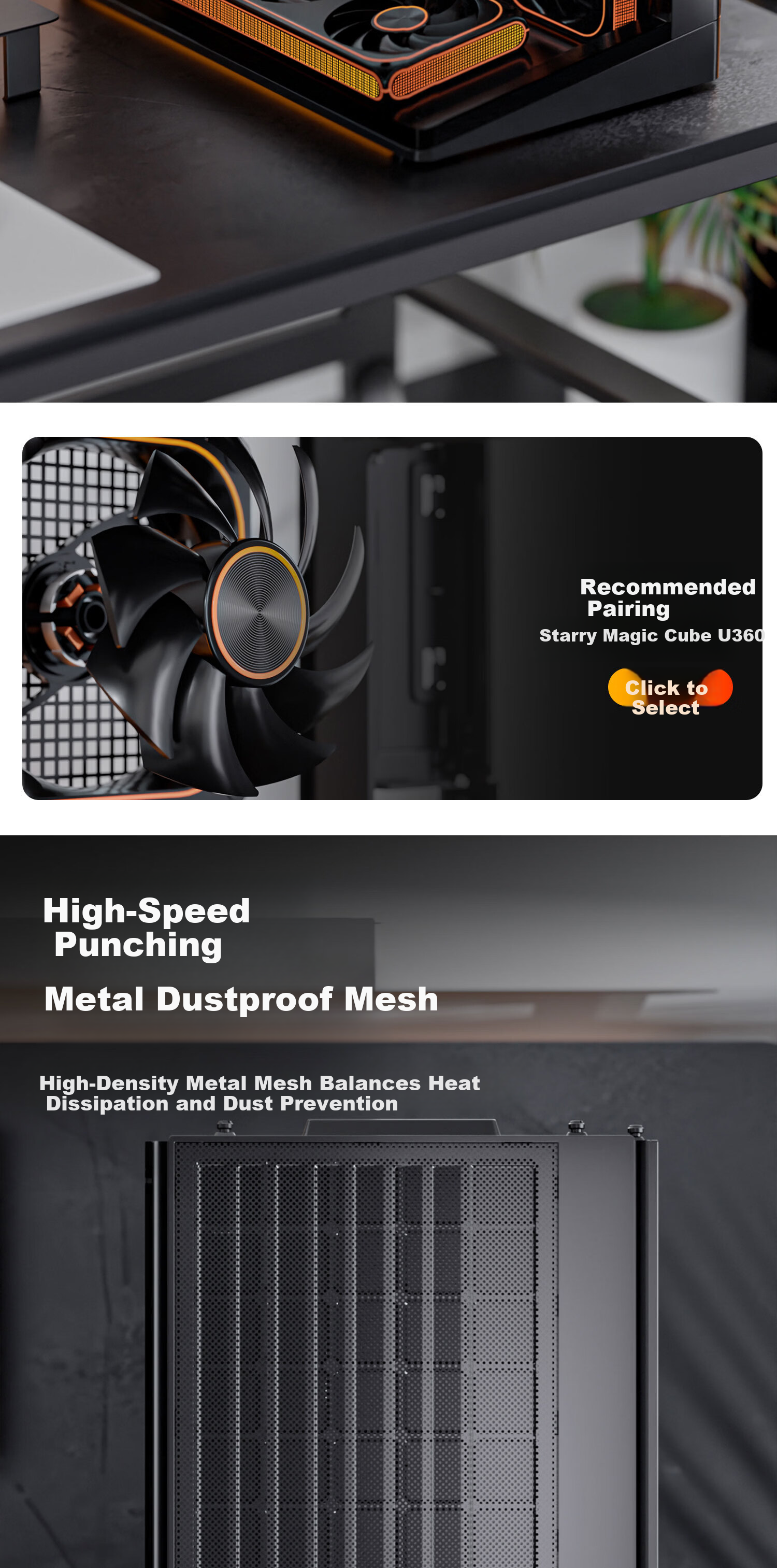 Aigo Xingcanchen Air White Gaming Desktop PC Case Supports 360mm Water Cooling ATX Motherboard Curved Glass 270° Seaview Room 5090 Graphics Card 6