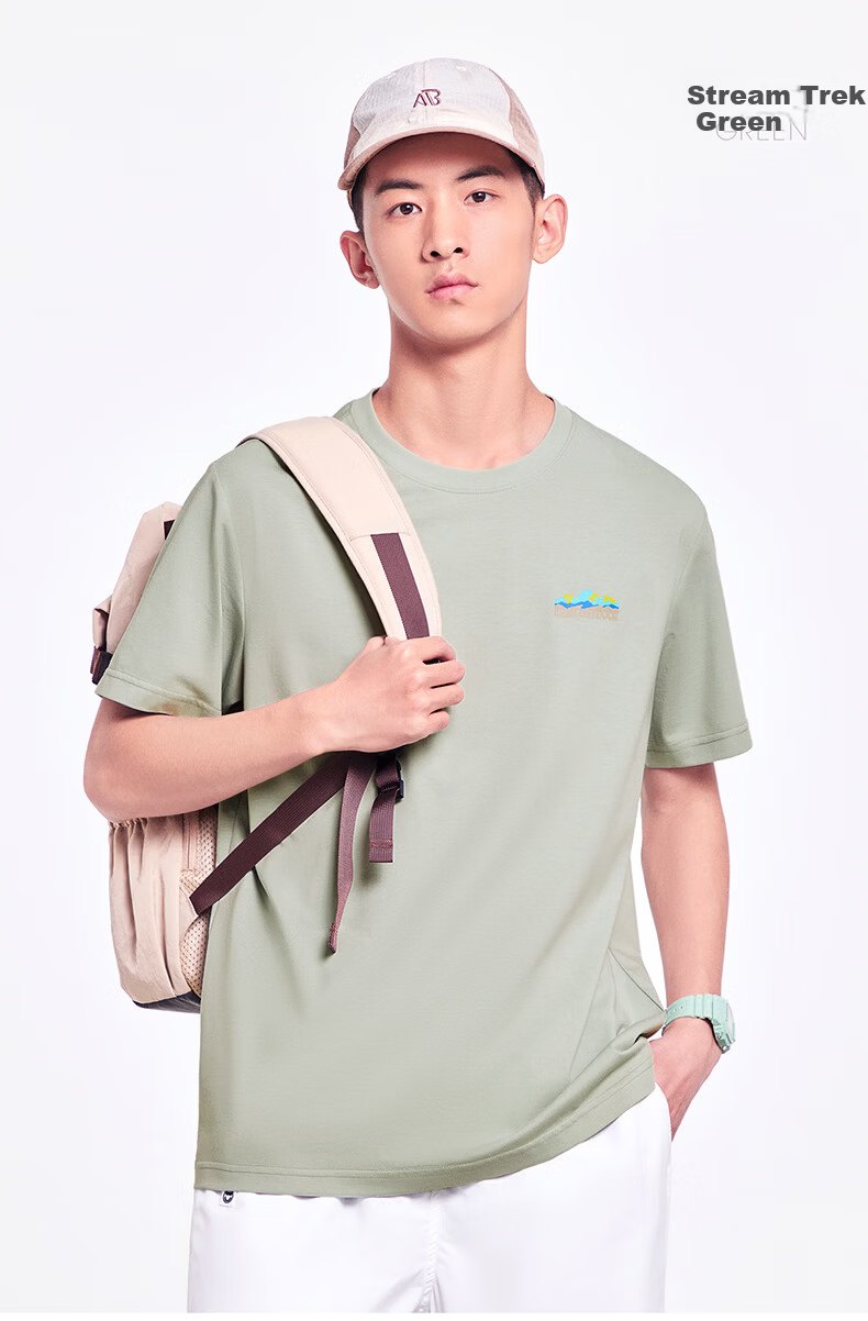 Erke Men's Crew Neck Short Sleeve Knit Shirt Summer Outdoor Antibacterial Sports T-Shirt Casual Loose Base Layer Top 16