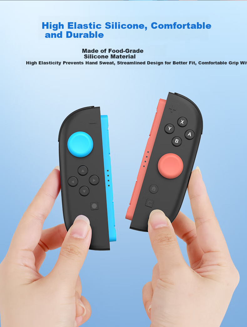 Liangzhi Replacement Joystick Caps for Nintendo Switch OLED Joy-Con Controllers Orange Blue NS2 Accessories L1121 3