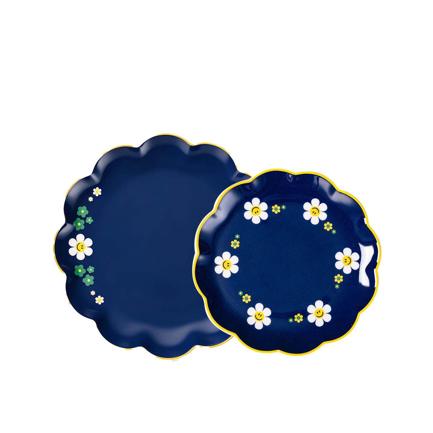 GLASSLOCK & wigglewiggle Co-branded Porcelain Oven Dish Set with Floral Edge Deep Plates High-Value Gift Box