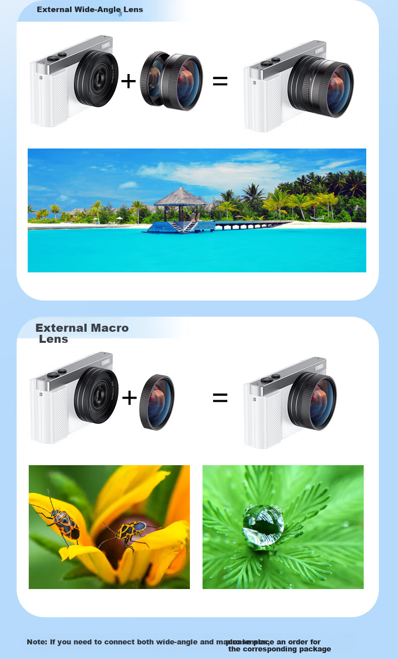 Newsmy N8 Digital Camera Student CCD Flip Screen Selfie HD Pixel Campus Photography Travel Entry-Level Mirrorless Beauty Filter Girls Birthday Gift 64G+Wide Angle Lens 12