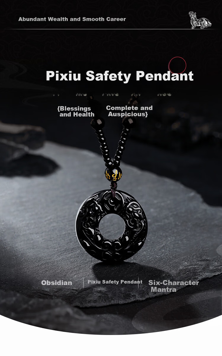 ALLOVE Pixiu Necklace Men Black Obsidian Pendant Premium Men's Birthday 520 Valentine's Day Gift for Boyfriend Husband 1