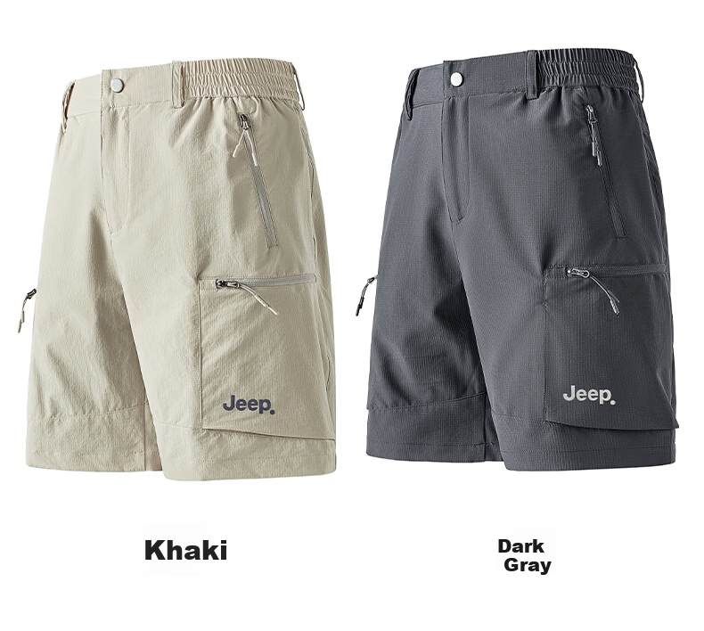 JEEP Men's Summer Breathable Loose Fit Sports Quick-Dry Casual Black Shorts 4XL 17
