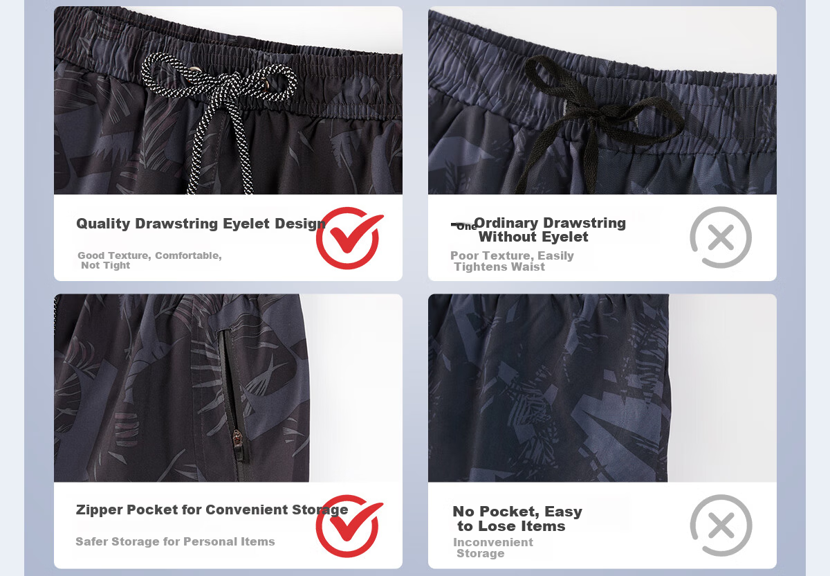 361° Men's Double-Layer Quick-Dry Swim Trunks Beach Shorts for Adults and Youth Spa Swimming Pants 4