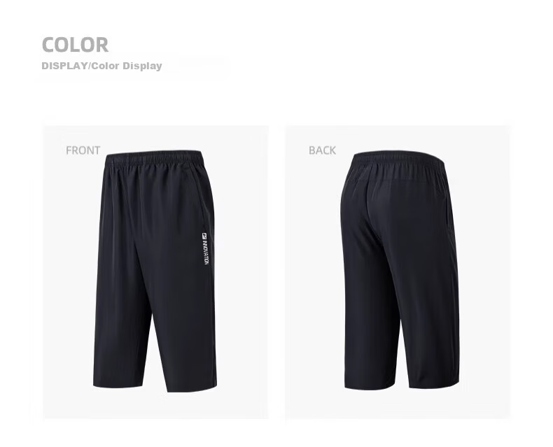 Warrior Men's Summer 3/4 Pants Ice Silk Quick-Dry Breathable Loose Running Fitness Casual Pants 8