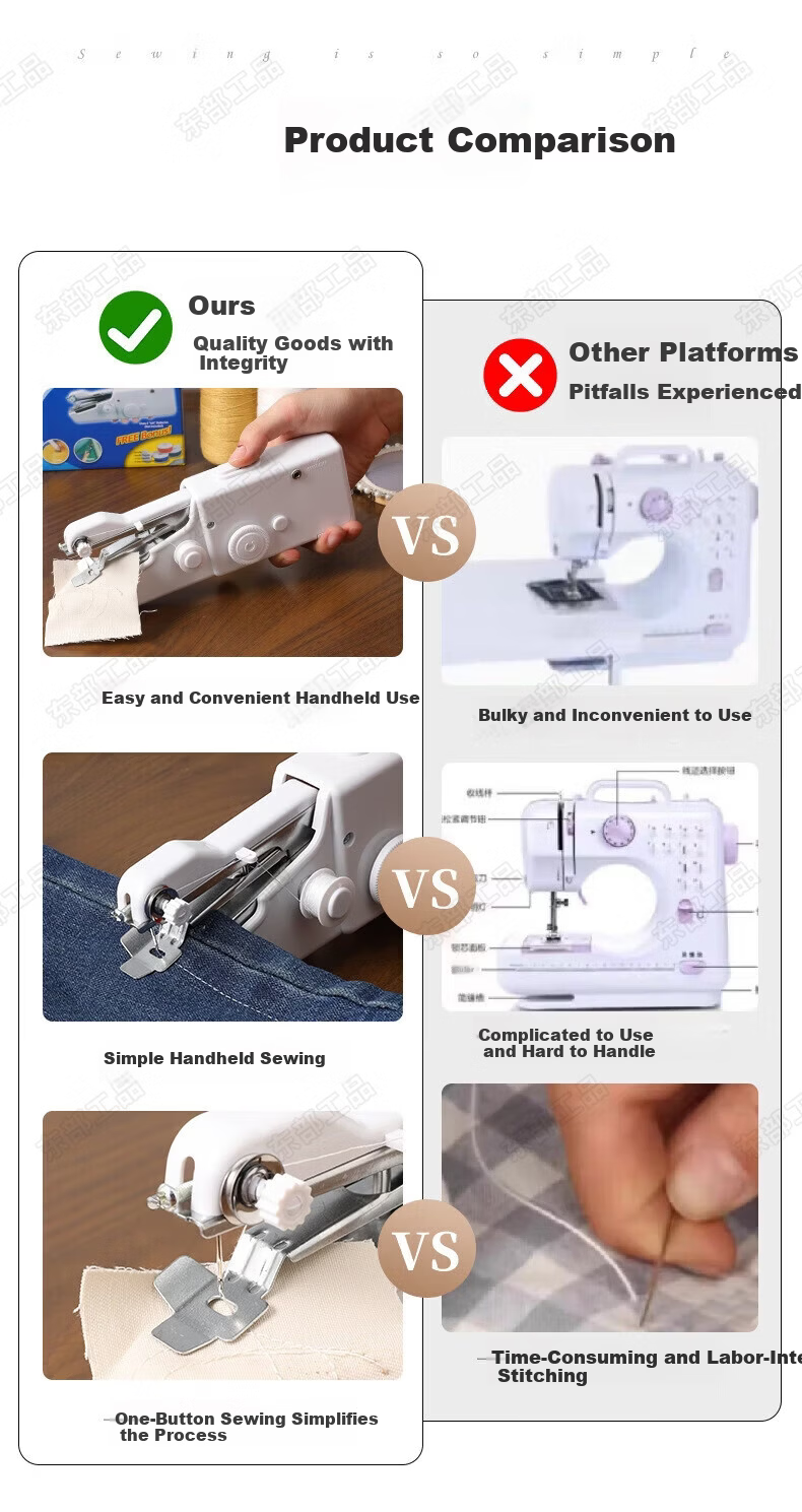 FACE MINI Handheld Mini Electric Sewing Machine Portable Automatic Simple Home Sewing Tool 1