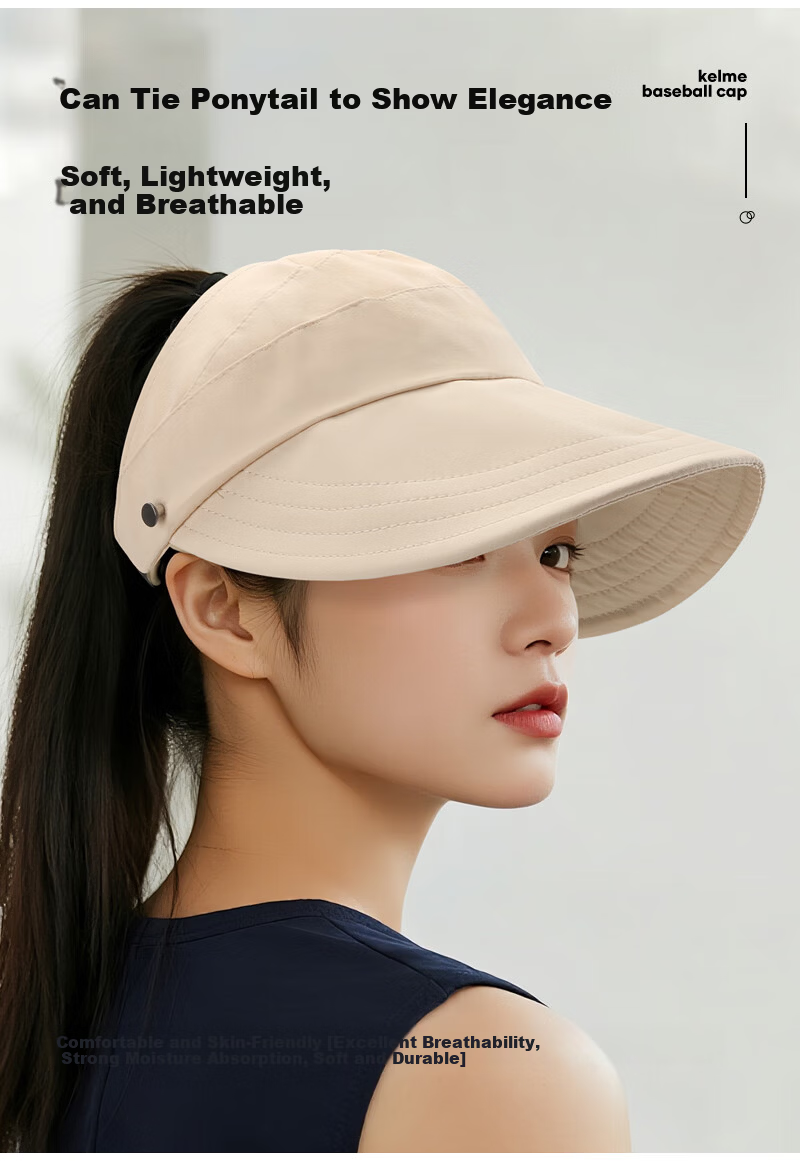 KELME Women's Summer Sun Protection Hat Outdoor UV Protection Ponytail Cap Sun Hat for Hiking Cycling Sports 1