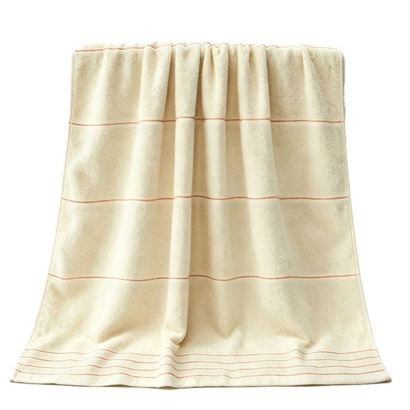 Grace Pure Cotton Bath Towel A-Class Thickened Quick-Dry Highly Absorbent Unisex Bath Towel 310g Beige