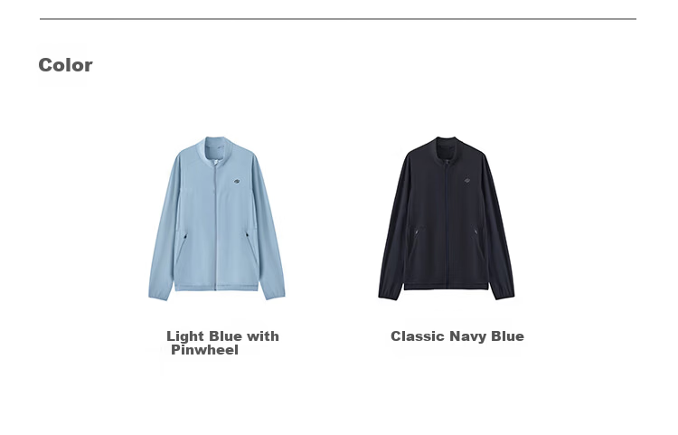 JD Jingzao Men's Sports Jacket Stand Collar Spring Outdoor Running Lightweight Quick-Dry Breathable Top Light Blue 2XL 28