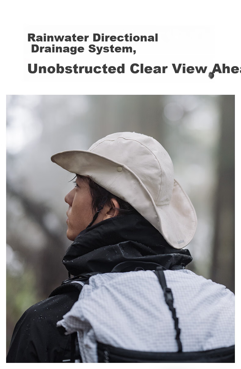 Naturehike Large Brim Fisherman Hat Outdoor Rainproof Sun Protection Waterproof Hiking Mountaineering Creek Walking Men's Hat 8