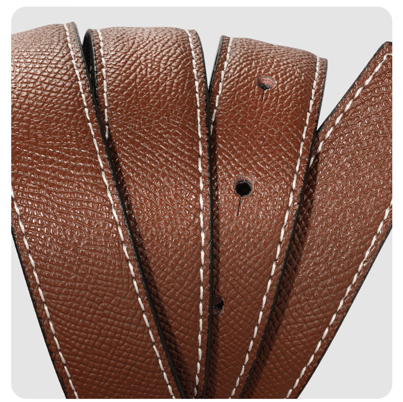CARTELO Double-Sided Genuine Leather Women's Jeans Belt Smooth Buckle Plate Buckle Pin Belt Birthday Gift for Girlfriend 8