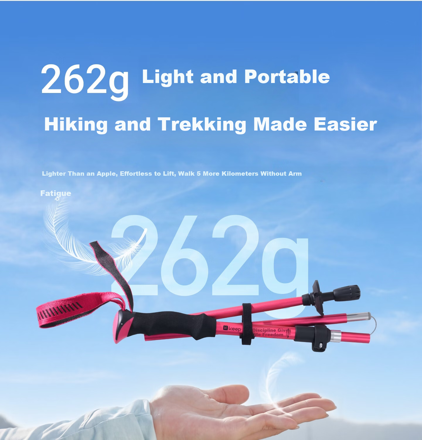 Keep Aluminum Alloy Trekking Pole for Children, Ultra-Light Telescopic Hiking Equipment, Portable Pressure-Resistant Walking Stick, Outdoor Cane 9