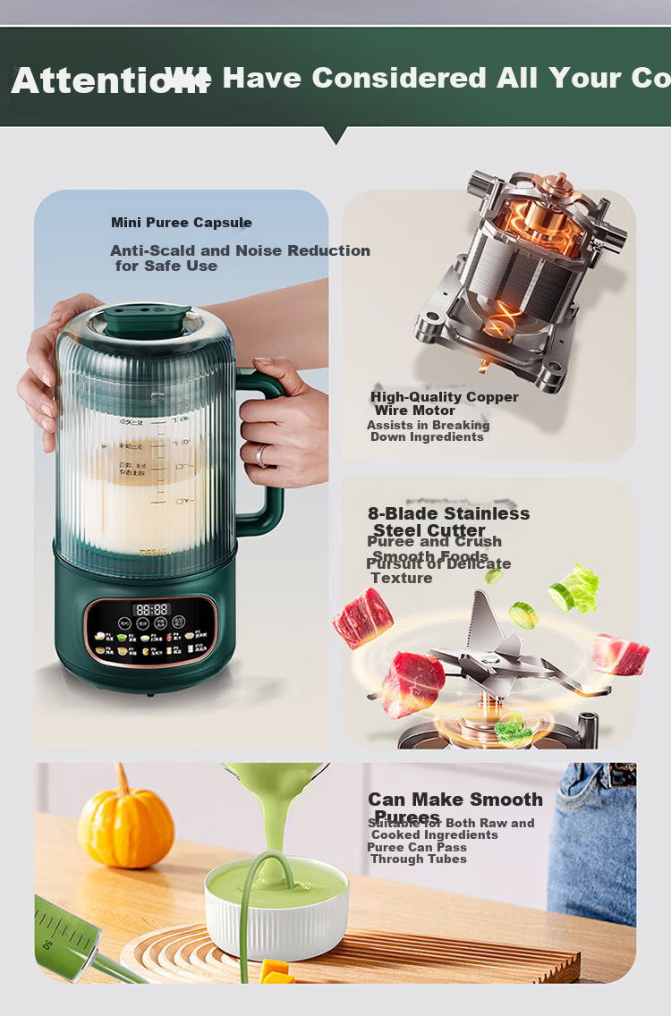 Desadi German Liquid Food Blender Elderly Nasogastric Feeding Fully Automatic No-Cook 2026 New Food Meal Grinder Patient Gastric Tube Mini Food Processor Blender Liquid Food Machine 7