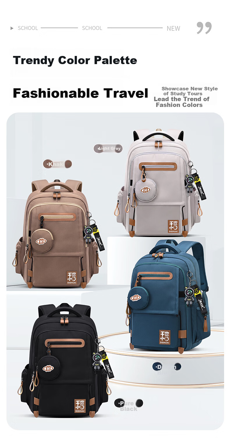 Dishuai Large Capacity Lightweight Breathable School Backpack for Junior High Boys, Middle School, High School, and College Students, Double Shoulder Bag 6