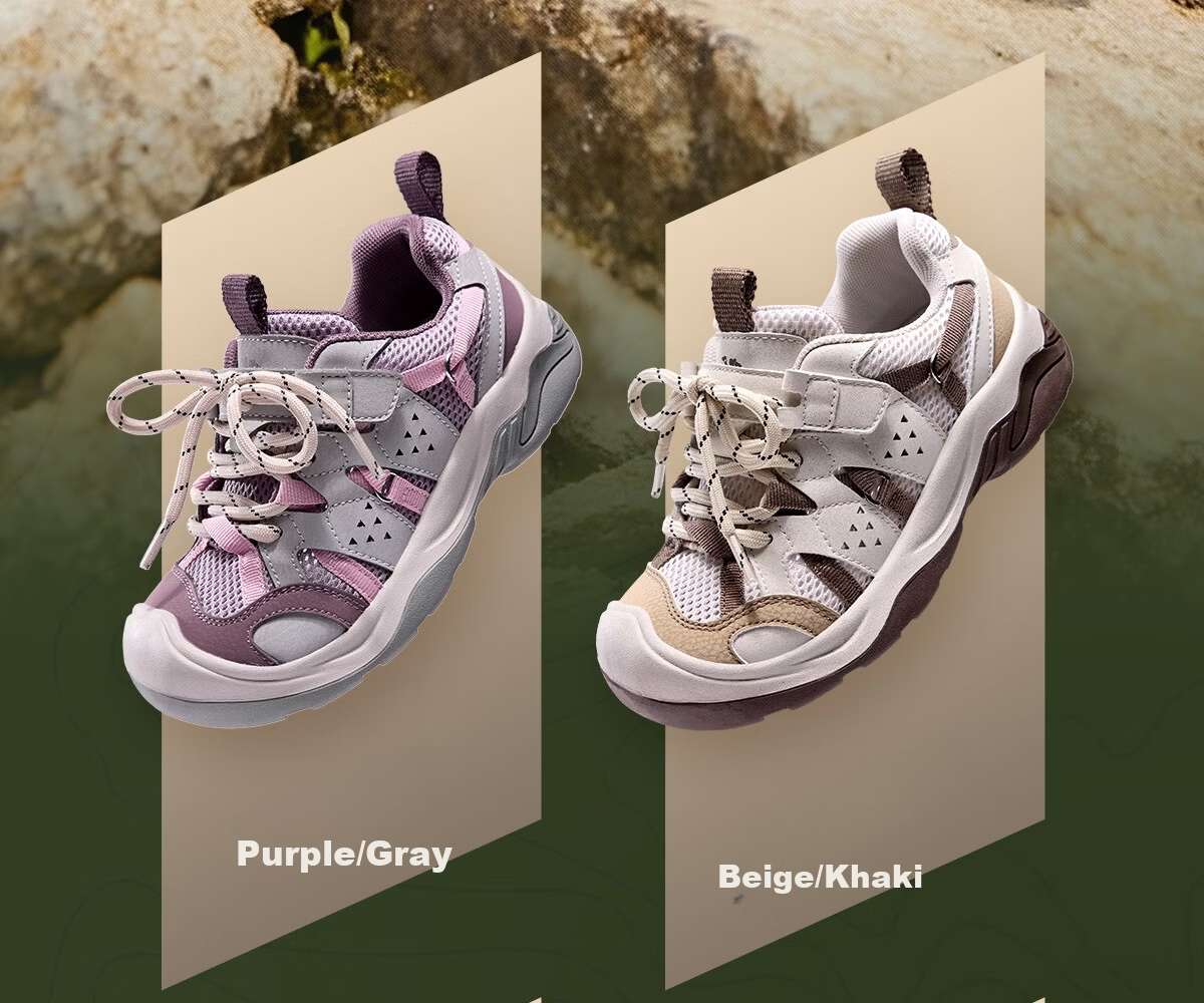 Camel Kids Outdoor Casual Shoes Spring Summer Mesh Breathable Non-slip Hiking Shoes Fashion Colorblock for Older Children 5
