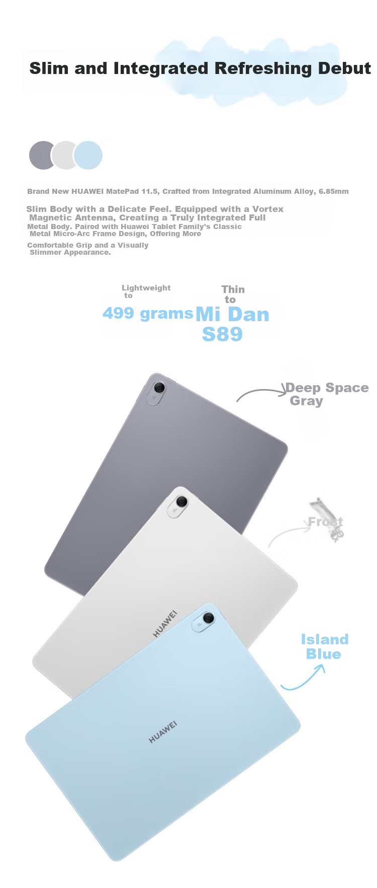 HUAWEI MatePad 11.5 Soft Light Edition 2024 HUAWEI Tablet High Refresh Eye Protection Screen Learning Tablet 8+256GB Deep Space Gray 5