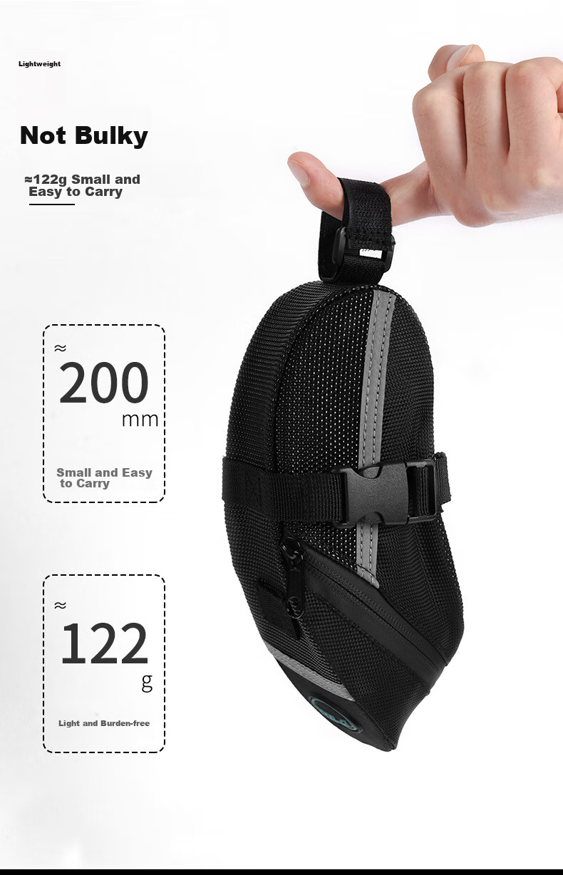 BIKEBROS Bicycle Saddle Bag, Tail Bag, Seat Cushion Bag, Mountain Bike Road Bike Cycling Bag, Bicycle Saddle Tail Bag Equipment, Black 4